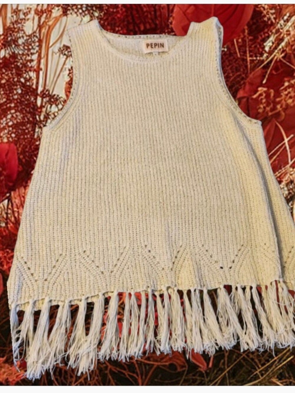 Pepin Anthropologie Sleeveless Fringe Tank Top